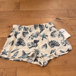 O'Neill Cream Shorts with Blue Seashell Print